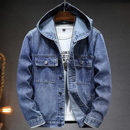 Importé - Jacket Jean Denim Homme Capuche Manche Longue