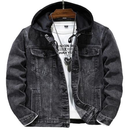 Importé - Jacket Homme A Capuche Multi-poches Manches Longues En Jean