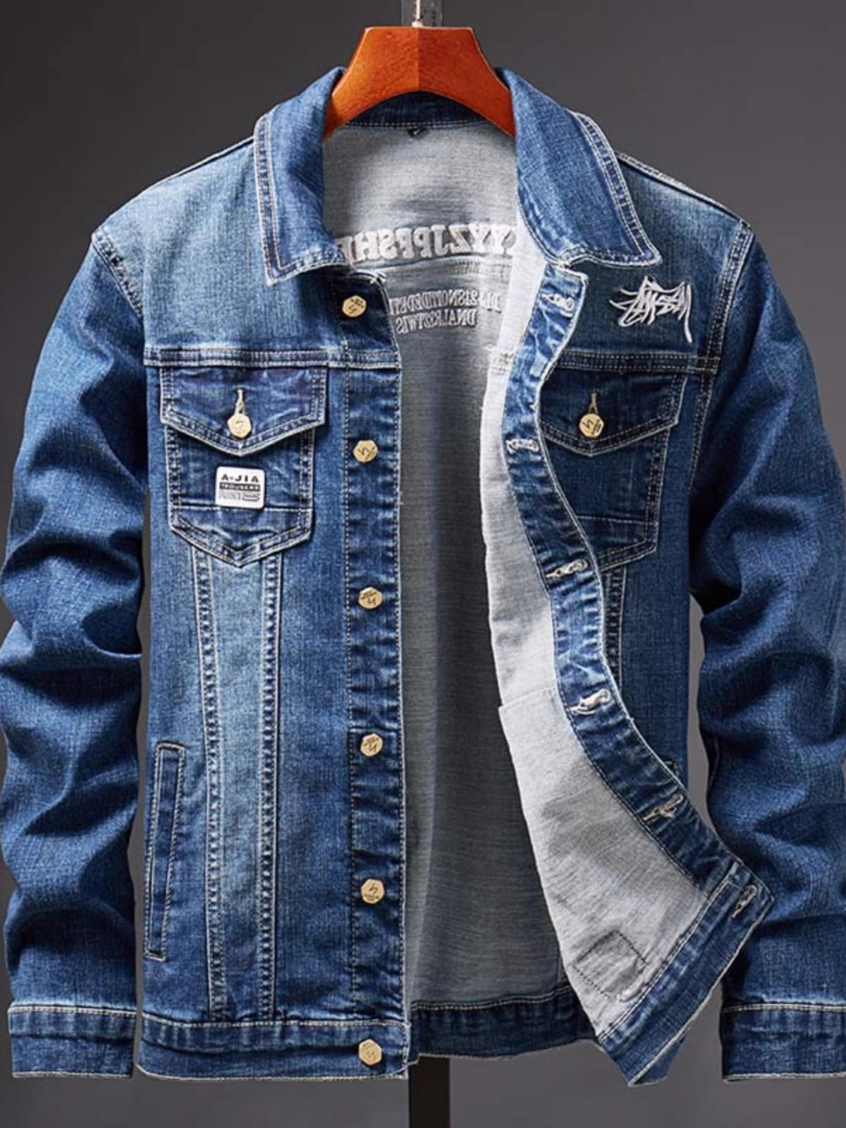 Importé - Jacket Homme Coton Jean Denim Délavé