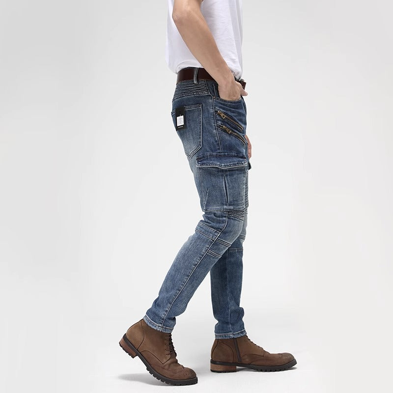 Importé - Pantalon Jean Homme Décontracté Rétro Tendance A Multi-poches