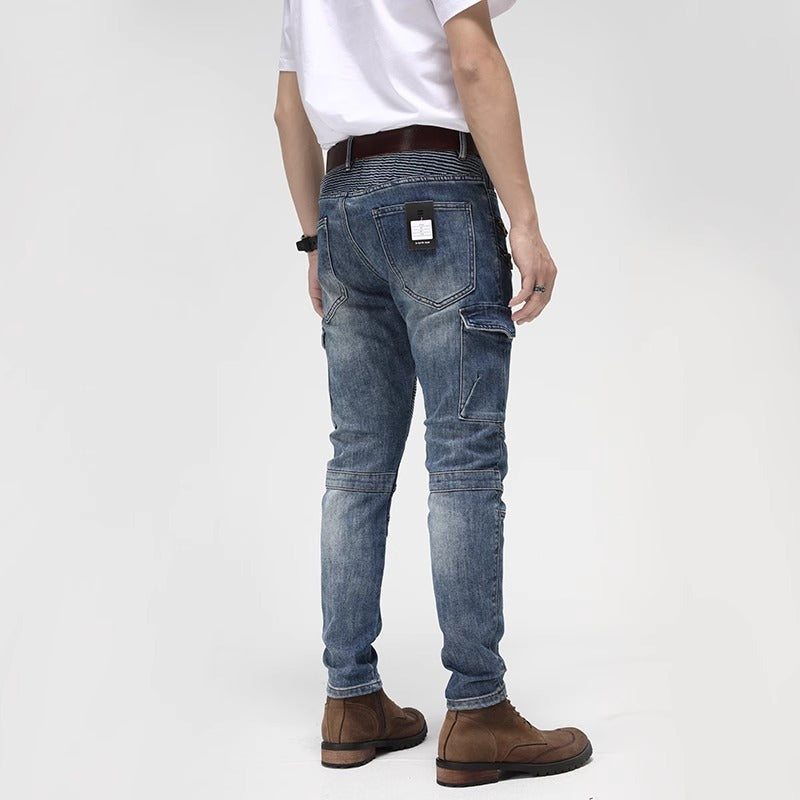 Importé - Pantalon Jean Homme Décontracté Rétro Tendance A Multi-poches