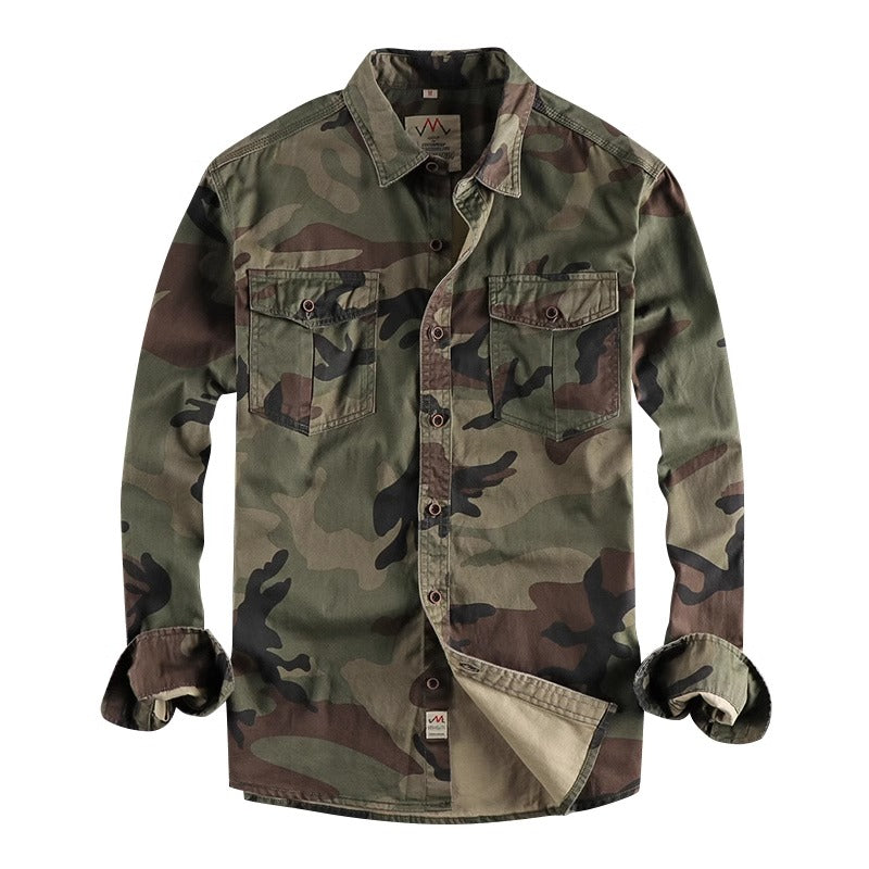 Importé - Chemise Homme Camouflage Manches Longues