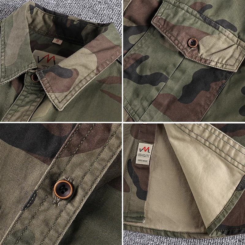 Importé - Chemise Homme Camouflage Manches Longues