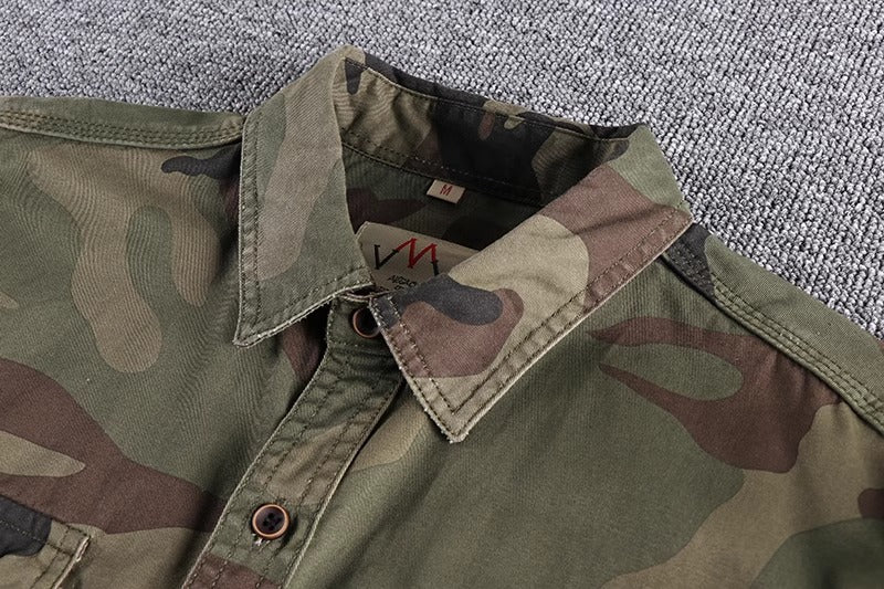 Importé - Chemise Homme Camouflage Manches Longues