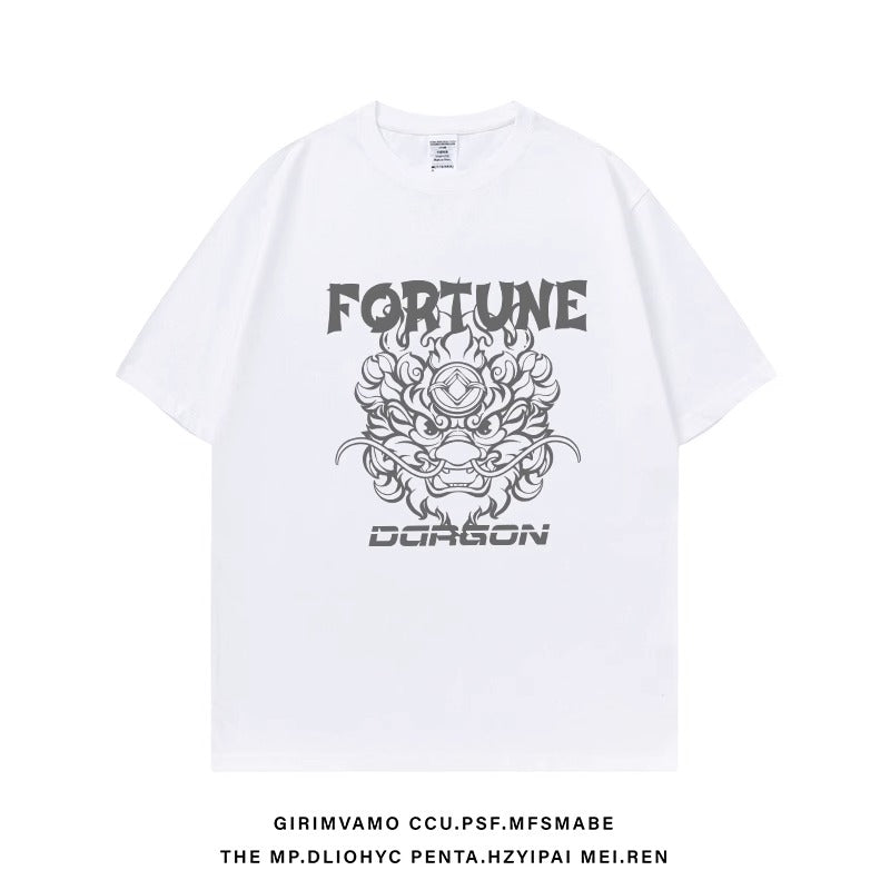 Importé - T-Shirt Coton Fortune Homme Manches Courtes Tendance