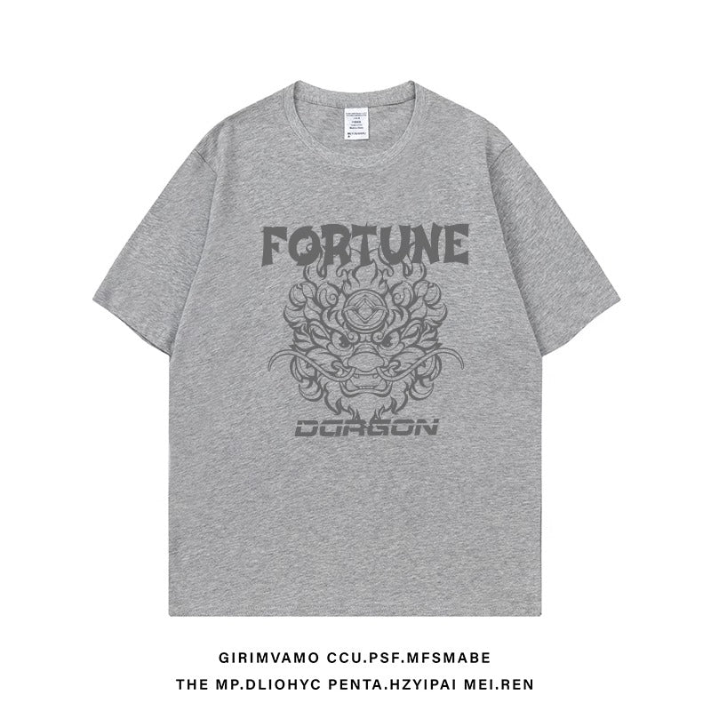 Importé - T-Shirt Coton Fortune Homme Manches Courtes Tendance