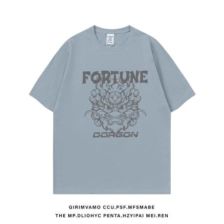 Importé - T-Shirt Coton Fortune Homme Manches Courtes Tendance