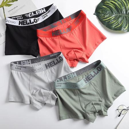 Importé - Lot 4 Boxer Pur Coton Sport Homme Confortable