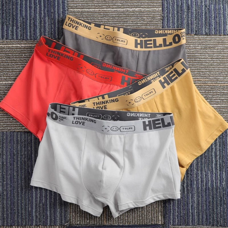 Importé - Lot 4 Boxer Pur Coton Sport Homme Confortable