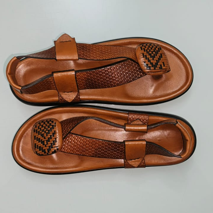 Importé - Sandale Africaine Cuir Épais Semelle Orthopédique