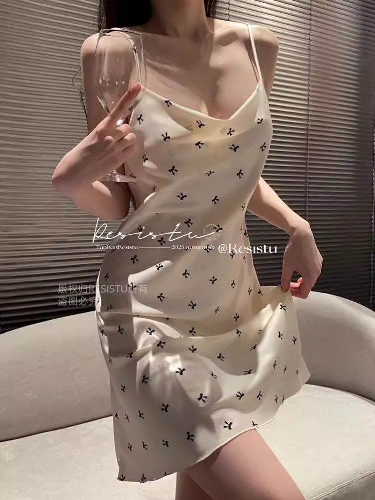 Importe - Robe Nuisette  Femme A Bretelles En Soie