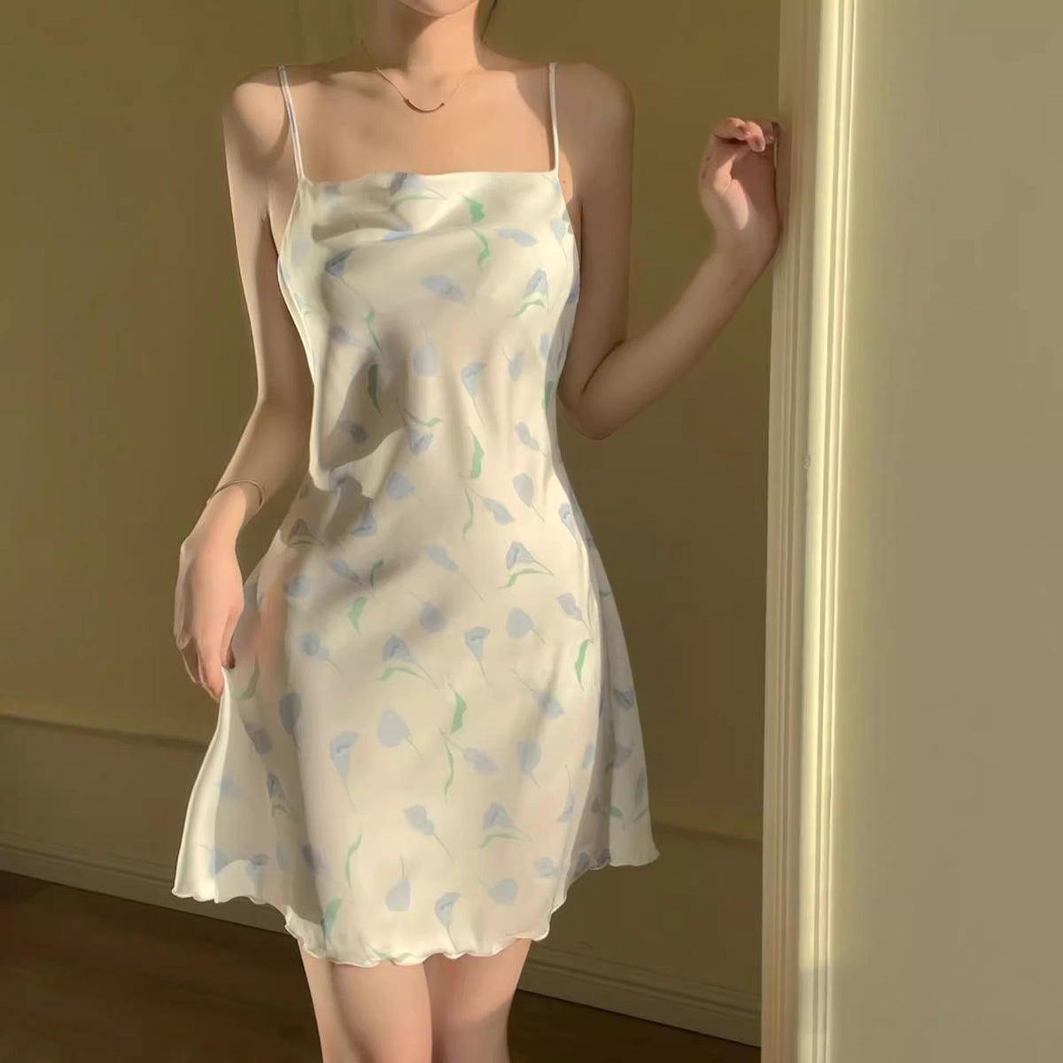 Importe - Robe Nuisette  Femme A Bretelles En Soie