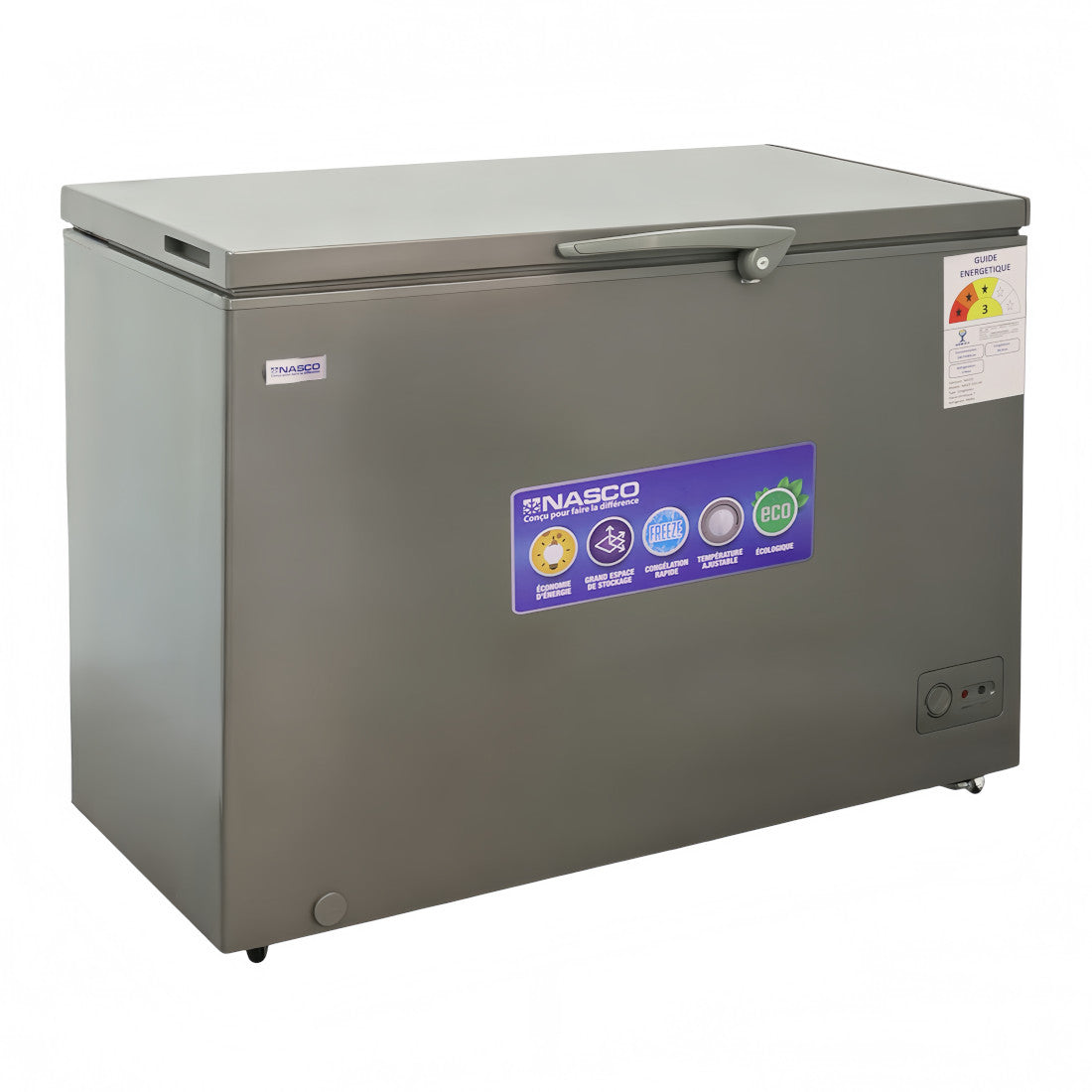 NASCO CONGELATEUR HORIZONTAL GRIS 299LT ECO ENERGIE - NASCF-425-LM