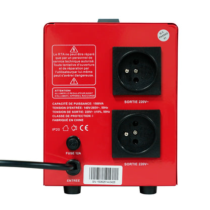 STABILISATEUR 1500VA AFFICHAGE LCD 4 RELAIS - SVR-107-1500VA