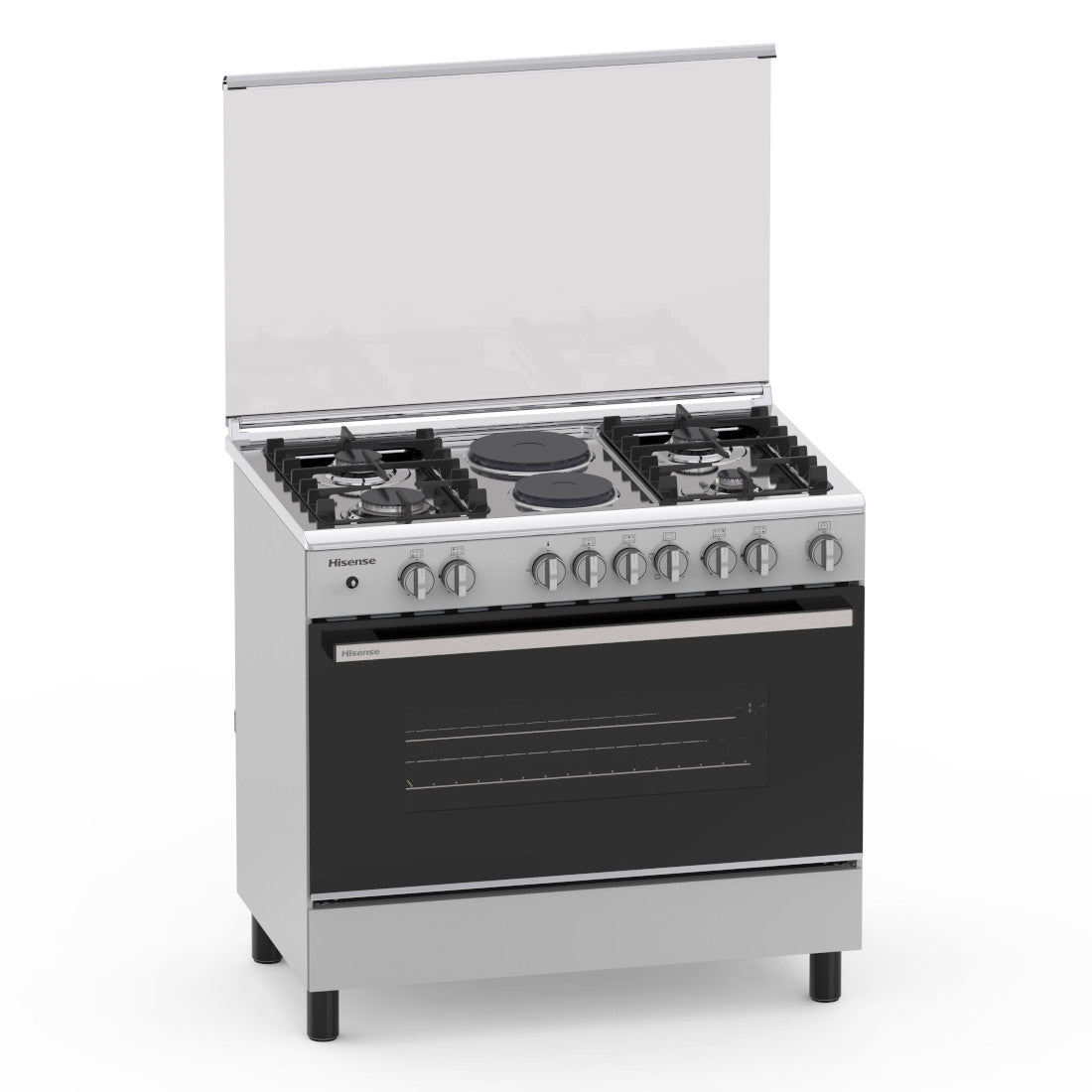 HISENSE GAZINIERE 4 FEUX ET 2 PLAQUES ELECTRIQUES - 90CM- HF942GEES