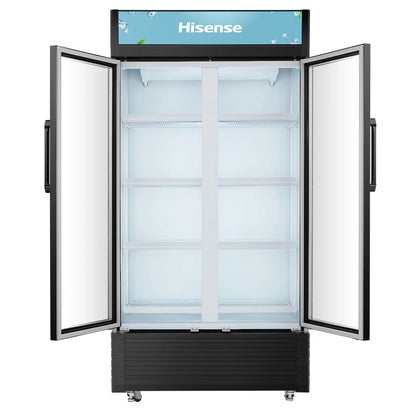 HISENSE REFROIDISSEUR VERTICAL DEUX PORTES 692 LT - VITRE-CONTOUR NOIR - FL-81WC