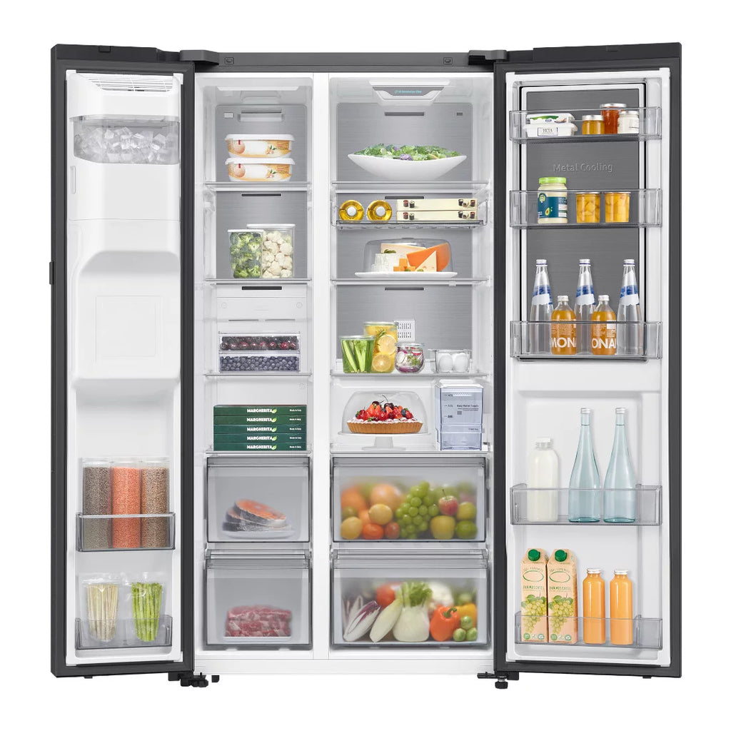 SAMSUNG REFRIGERATEUR AMERICAIN INVERTER 2 PORTES ET 1 OUVERTURE 627L - DISTRIBUTEUR D'EAU - RS80F65G4FGH