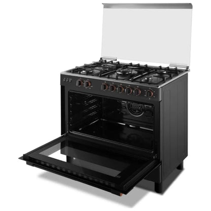 TOSHIBA GAZINIERE 5 FEUX GRIS-NOIR ALLUMAGE AUTO - TBA-36LMG5G089KS