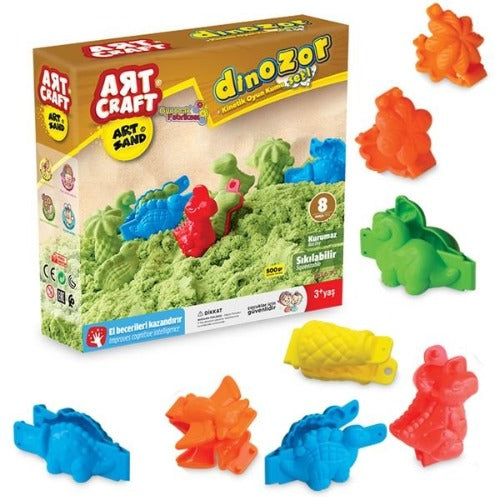 SABLE MAGIQUE +MOULES 500G DINOSAURES ART CRAFT- 03613