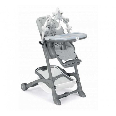 Chaise Haute Bebe Cam Instante Gris Motif Ourson Gris Avec Arche Peluche