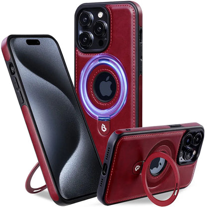 Importé - Etui Magnetique en Cuir Macsafe pour IPhone 15/15ProMax-14/14Pro-13ProMax