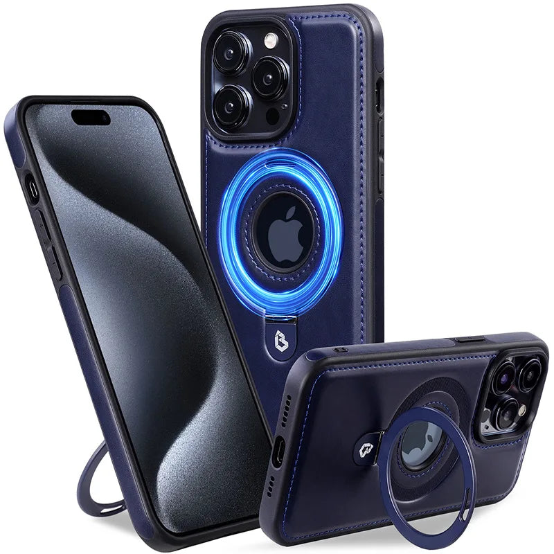 Importé - Etui Magnetique en Cuir Macsafe pour IPhone 15/15ProMax-14/14Pro-13ProMax