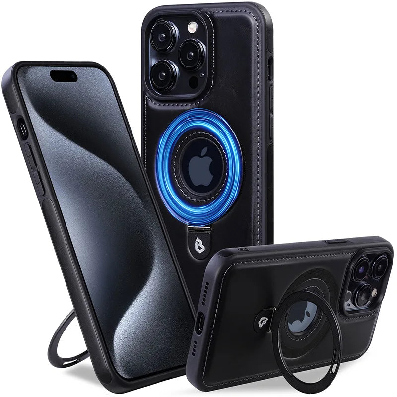 Importé - Etui Magnetique en Cuir Macsafe pour IPhone 15/15ProMax-14/14Pro-13ProMax