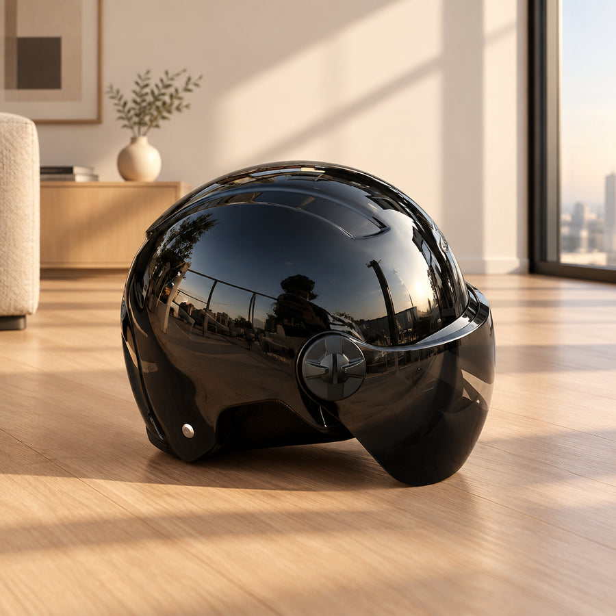 Importé - Casque demi-jet 3C JACKEVIN Modèle 802 avec Visière