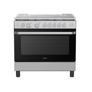 MIDEA GAZINIERE 5 FEUX BRUELUR INFRAROUGE 90*60 XPRESS GRIL AUTOMATIQUE - INOX-VITRE - 36LMG5G080RC