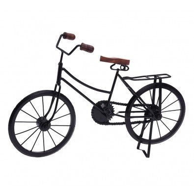 Bicyclette Décorative en Métal-47cm-Noir-Dore