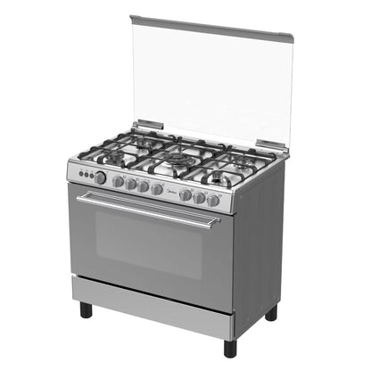 MIDEA GAZINIERE 5 FEUX INOX ALLUM AUTO ROTISSERIE - 36LMG5G027-C