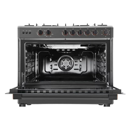 TOSHIBA GAZINIERE 5 FEUX GRIS-NOIR ALLUMAGE AUTO - TBA-36LMG5G089KS