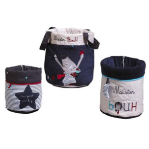 Corbeilles Gigognes En Tissu – 3pcs – 18/15/12cm – Sauthon BMPN1