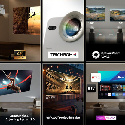 HISENSE PROJECTEUR LASER UP TO 200'' TRIPLE COLOR LASER LIGHT 4K UHD - M2 PRO