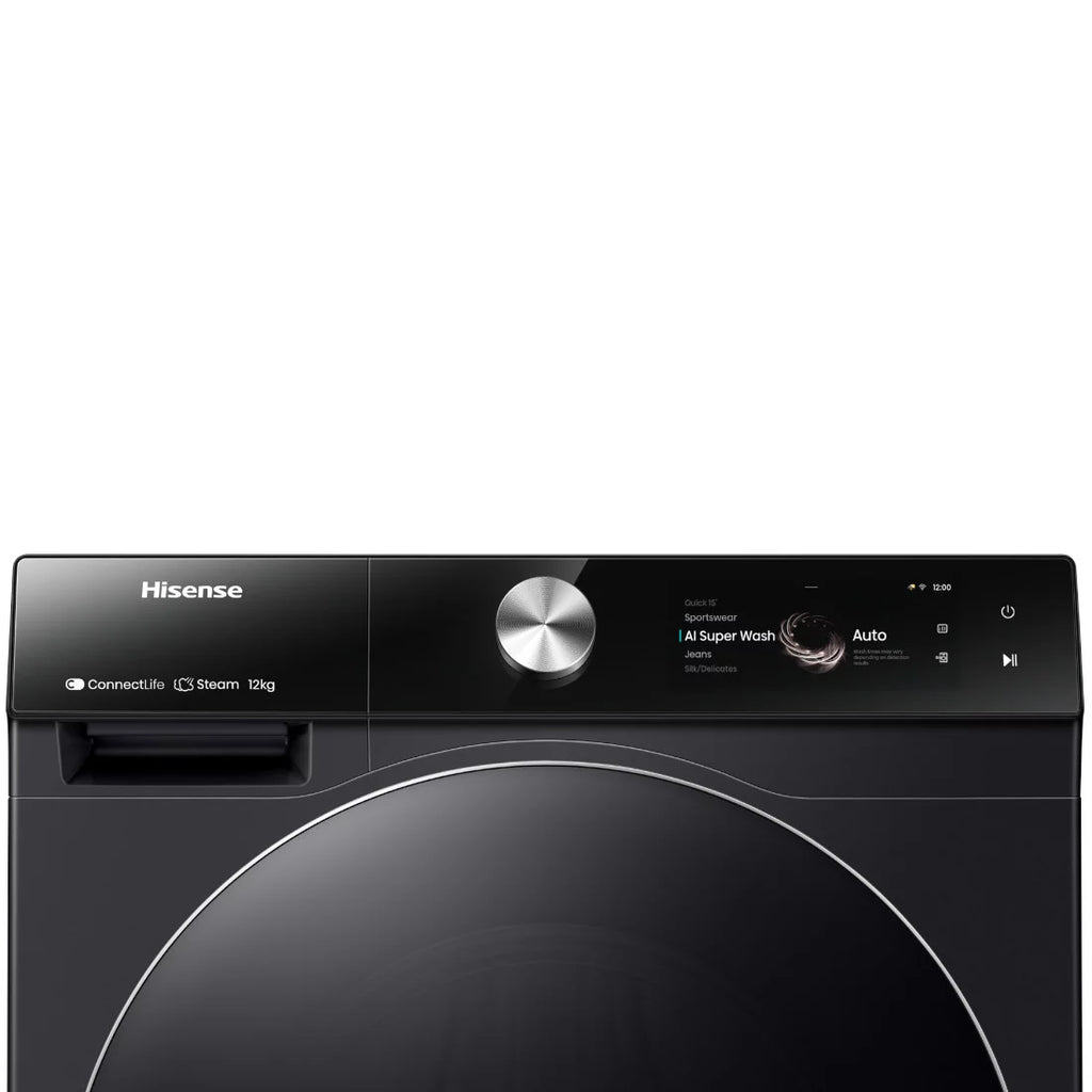 HISENSE MACHINE A LAVER 12KG FRONT LOAD PREMIUM BLACK - AI SUPER WASH -WF7S1247BB