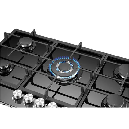 HISENSE PLAQUE DE CUISSON ENCASTRABLE A GAZ 5 FEUX 90CM - HHU90GABK