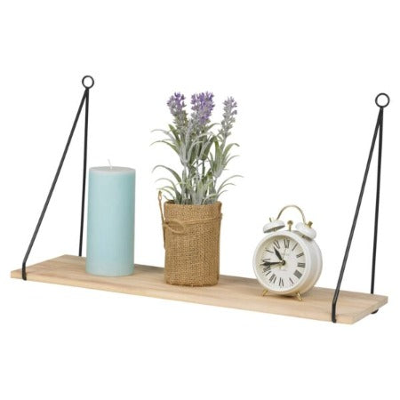 ETAGERE DE PRESENTATION MURALE-15X50X1CM-BOIS-METAL