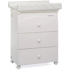 Meuble a Langer en Bois 3 tiroirs Nanamia Naturel Matelas Rayure-Taupe