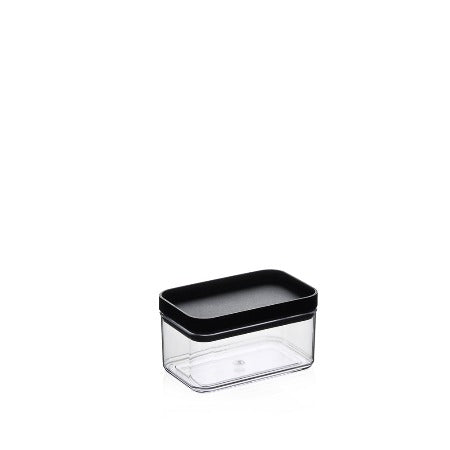 BOITE A PROVISION EN PLASTIQUE TRANSPARENT COUVERCLE NOIR