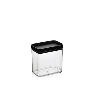 BOITE A PROVISION EN PLASTIQUE TRANSPARENT COUVERCLE NOIR