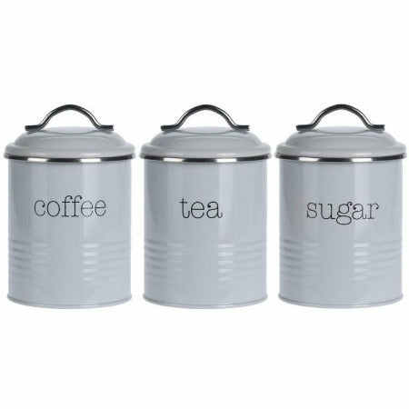 BOITE A PROVISION EN METAL -SUCRE/CAFE/THE