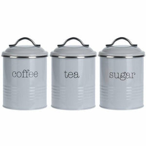 BOITE A PROVISION EN METAL -SUCRE/CAFE/THE