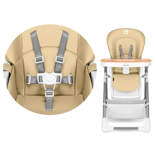 Chaise Haute Pour Bebe Lionelo Linn Plus-Beige-Blanc-Lo-Linn plus