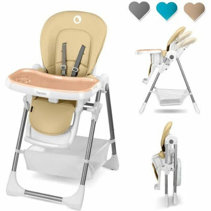 Chaise Haute Pour Bebe Lionelo Linn Plus-Beige-Blanc-Lo-Linn plus