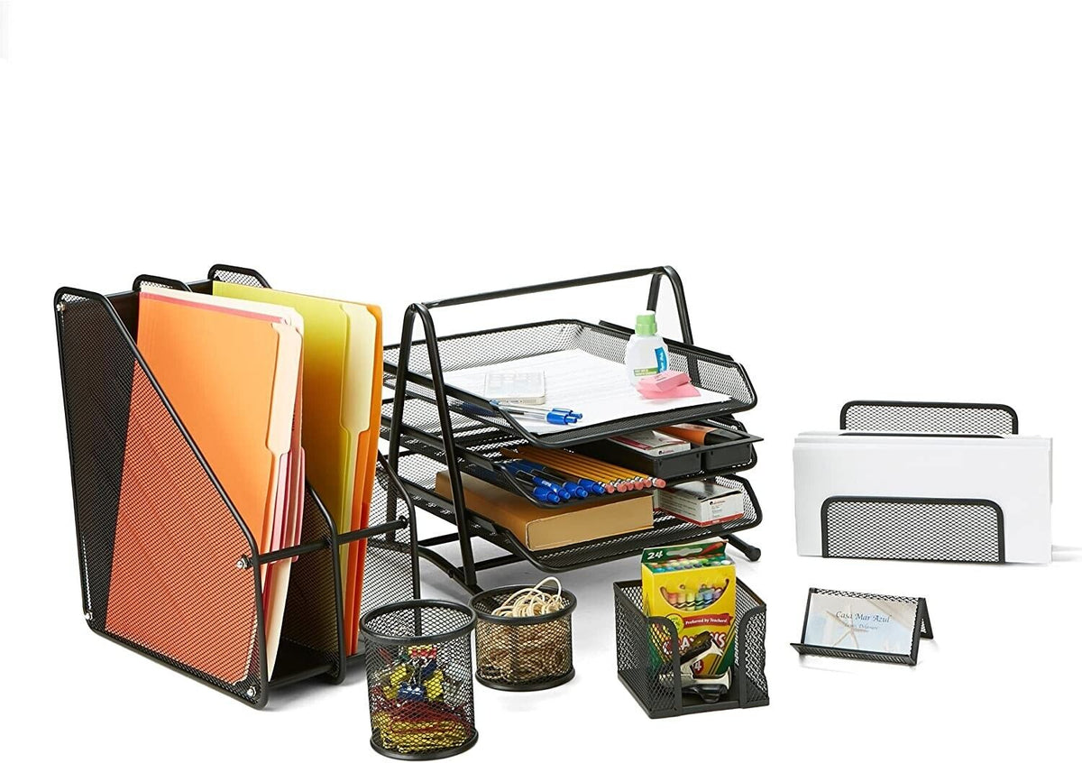 Accessoires De Bureaux set de-7pcs-en Métal-noir - 312446