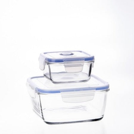 BOITE DE CONSERVATION EN VERRE IGLOO SUPERBLOCK-Q11+Q17-SET DE-2PCS-CARRE