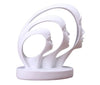 STATUETTE EN RESINE-3 TETES-BLANC/NOIR-ASST