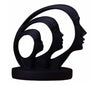 STATUETTE EN RESINE-3 TETES-BLANC/NOIR-ASST