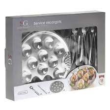 Service a Escargots-18pcs-en Inox pour 6 Personnes