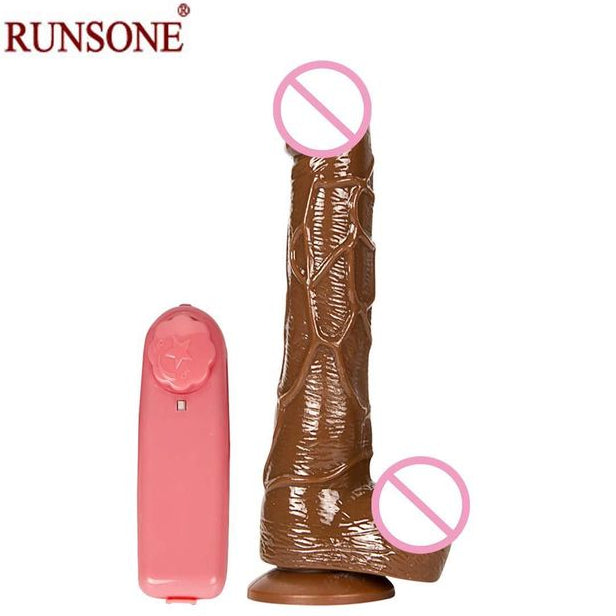 SEXTOYS Gode Ventouse Réaliste Vibrant Silicone 19cm